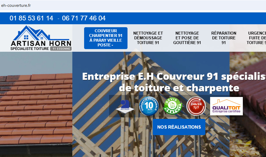 Entreprise couverture 91