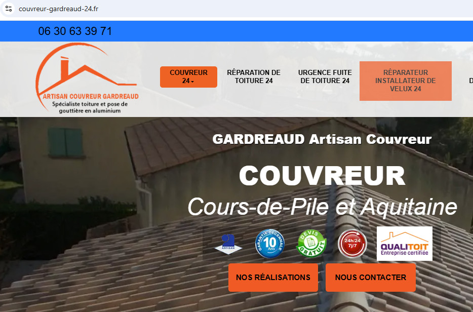 Artisan couvreur 24